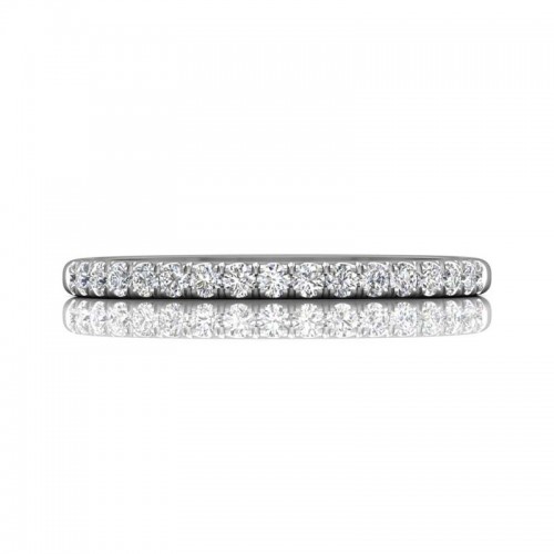 FlyerFit® 14K White Gold Micropave Cutdown Wedding Band