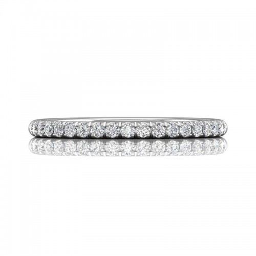 FlyerFit® 14K White Gold Micropave Cutdown Wedding Band