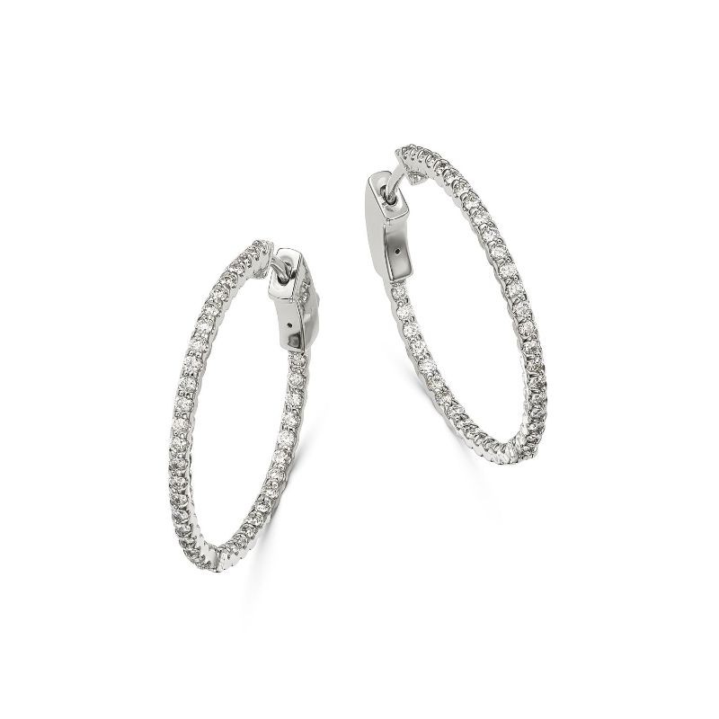 14k Diamond Hoop Earrings