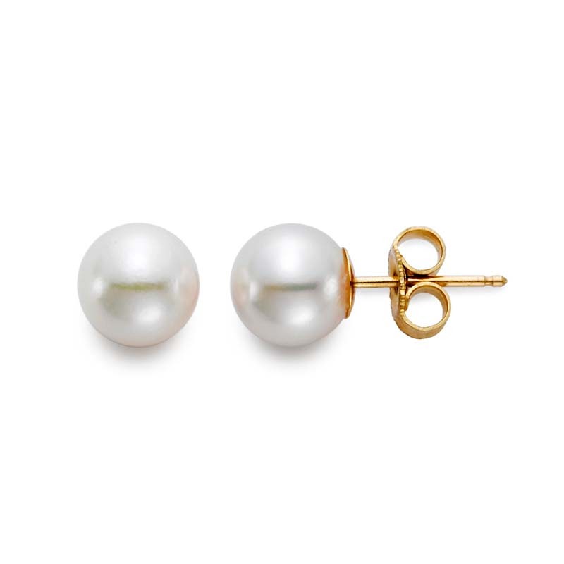 18K Pearl Stud Earrings
