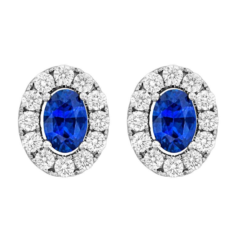 18K White Gold Alternating Hoop Earrings