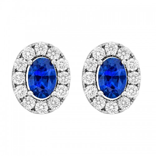 18K White Gold Alternating Hoop Earrings