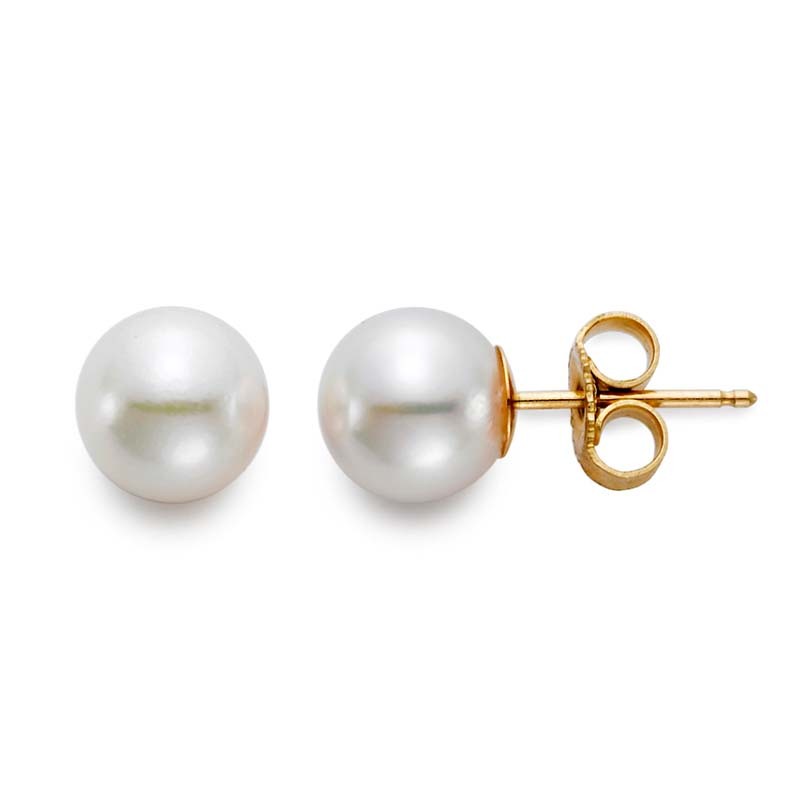 18K Pearl Stud Earrings