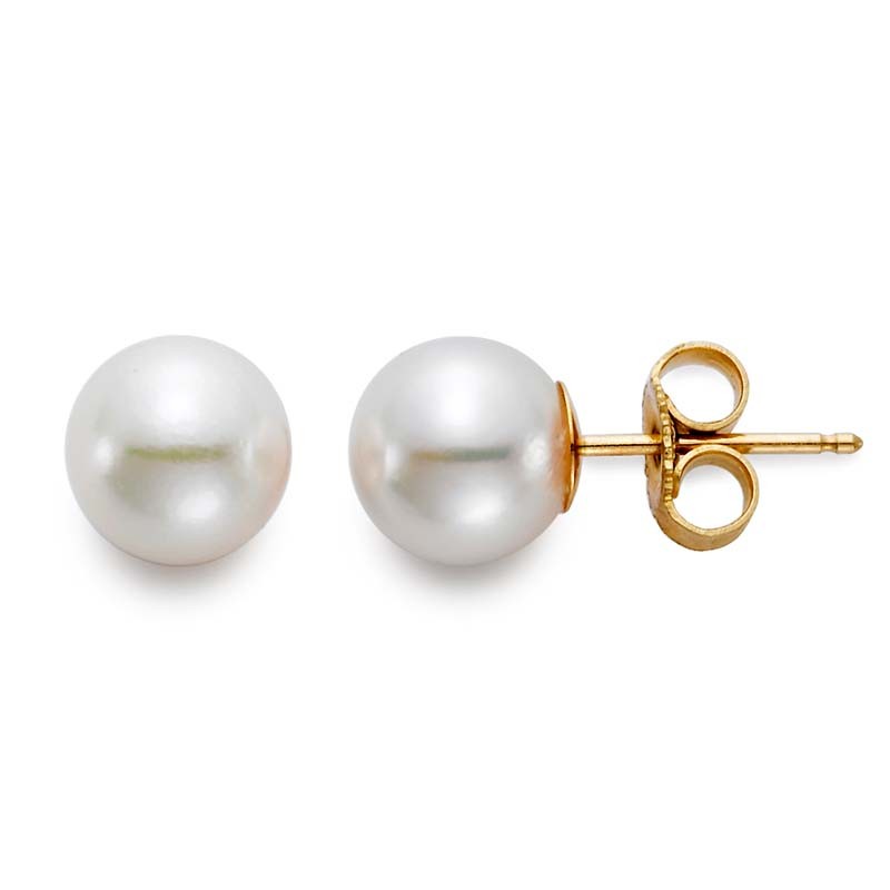 18K Pearl Stud Earrings
