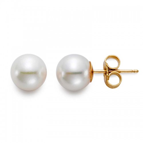 18K Pearl Stud Earrings By PD Collection