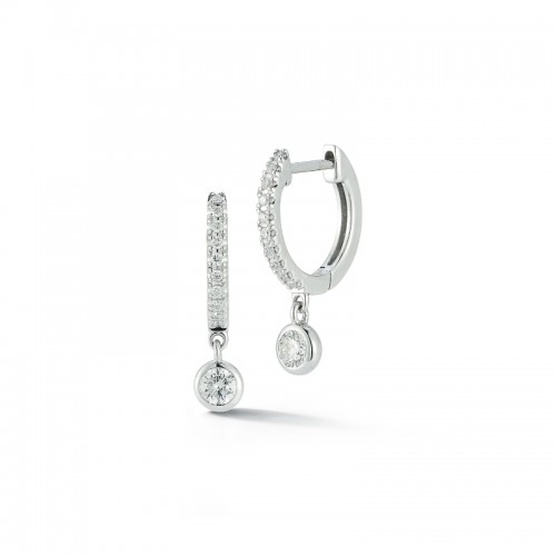14K White Gold Huggie Earrings
