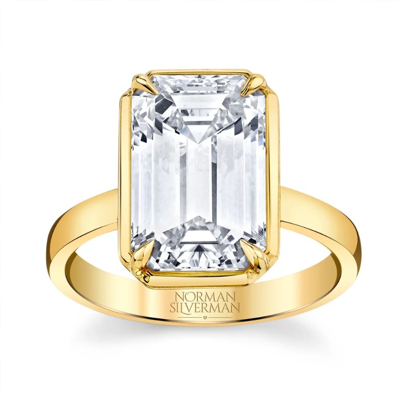 5.27 Carat Emerald Cut Diamond Solitaire Ring