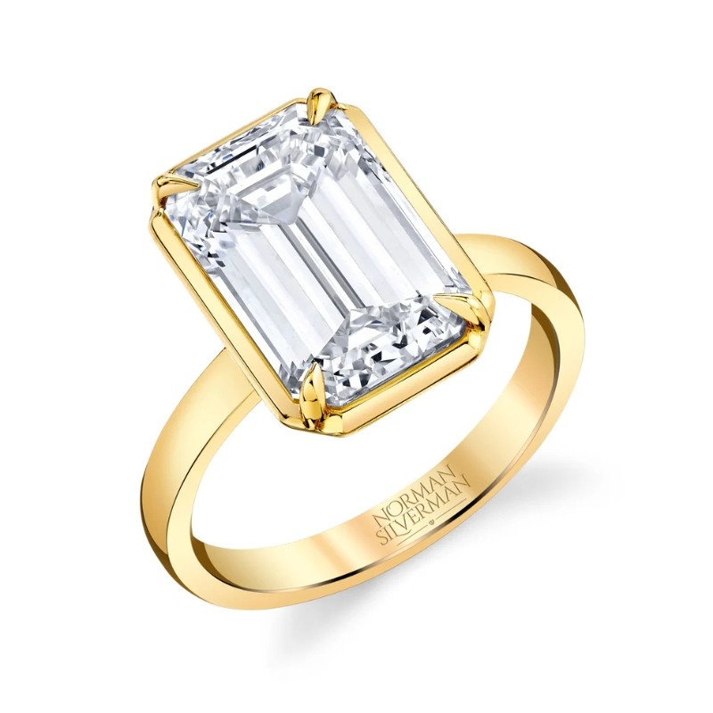 5.27 Carat Emerald Cut Diamond Solitaire Ring