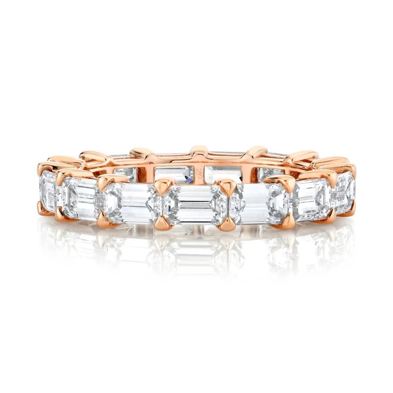 East West Emerald Cut Diamond Eternity Band