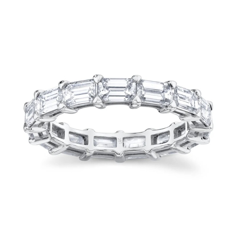 East West Emerald Cut Diamond Eternity Band