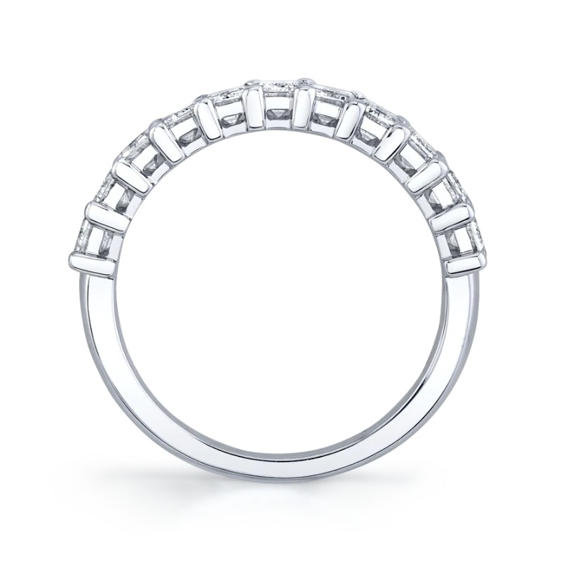 Emerald Cut Diamond Halfway Band