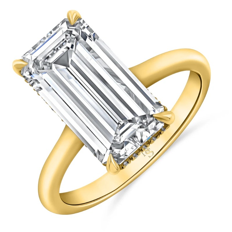 4.06 Carat Emerald Cut Diamond Solitaire Ring