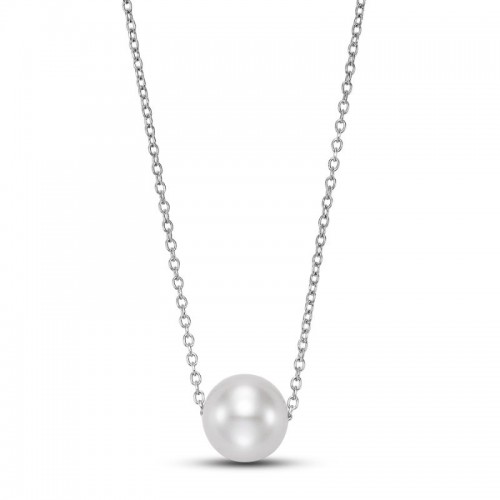 14k Floating Pearl Pendant Necklace By PD Collection