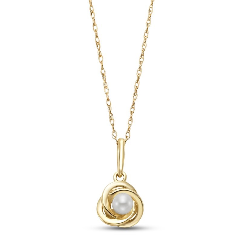14K Yellow Gold Love Knot Pendant Necklace