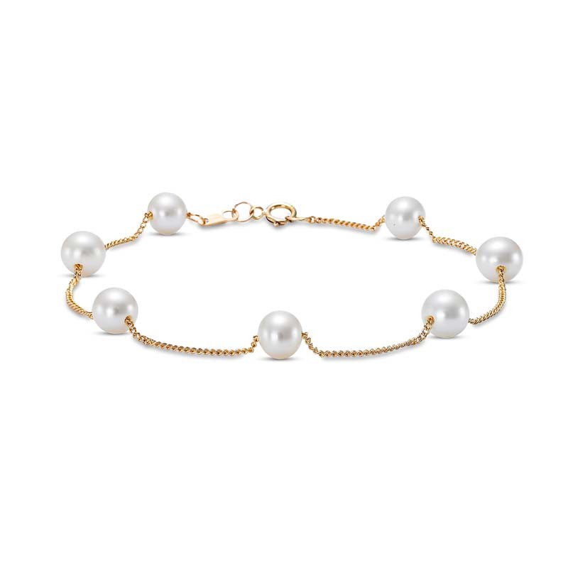 14k Pearl Tin Cup Bracelet