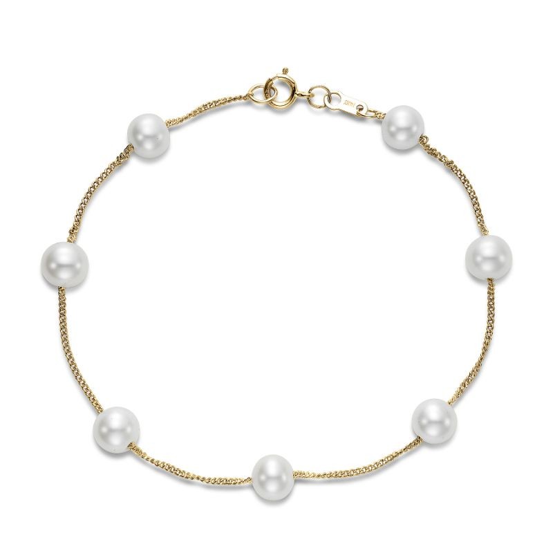 14k Pearl Tin Cup Bracelet