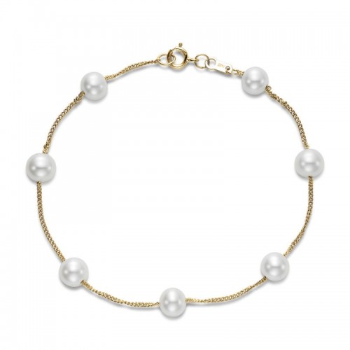 14k Pearl Tin Cup Bracelet