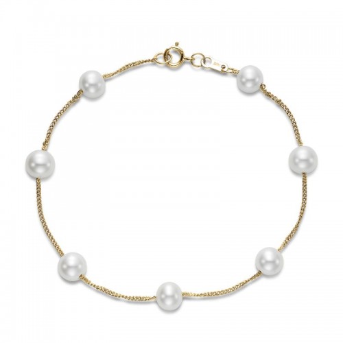 14k Pearl Tin Cup Bracelet By PD Collection