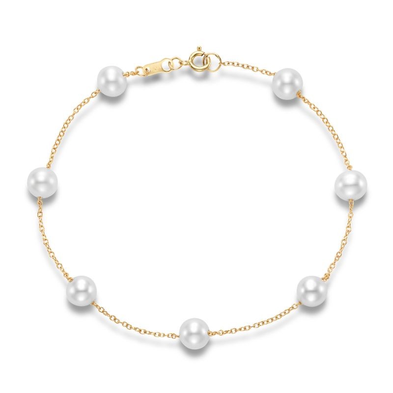 14k Pearl Tin Cup Bracelet