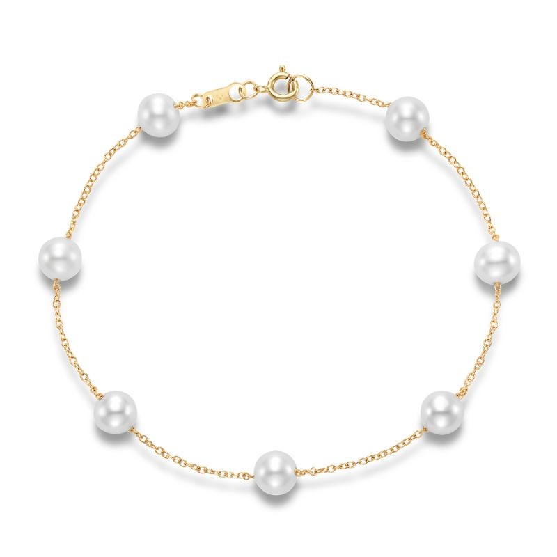 14k Pearl Tin Cup Bracelet By PD Collection