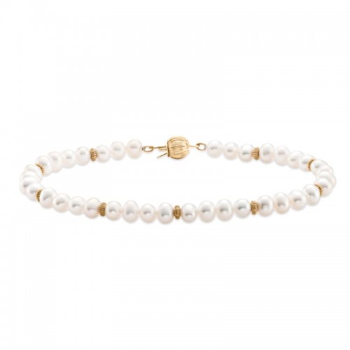 14k Pearl Rondelle Bracelet By PD Collection