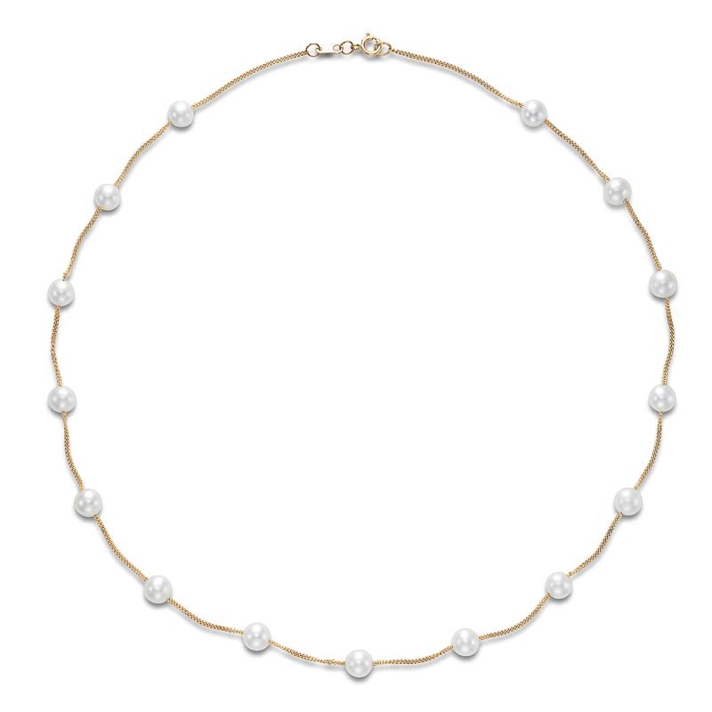14k Pearl Tin Cup Necklace