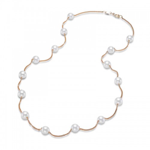 14k Pearl Tin Cup Necklace By PD Collection