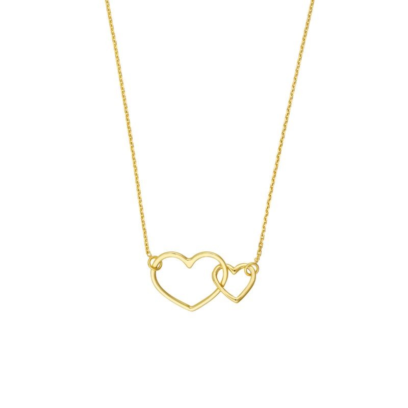 14k Interlocked Heart Necklace