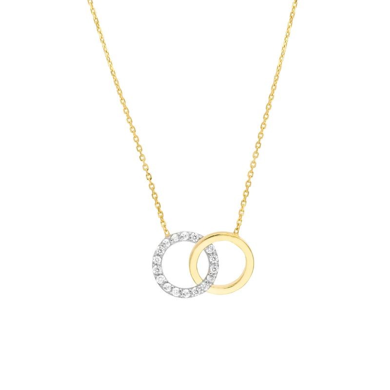 14k Diamond Intertwined Circle Necklace