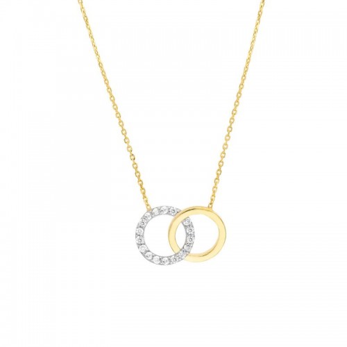 Intertwined Two-Toned Circles Necklace 18 By PD Collection