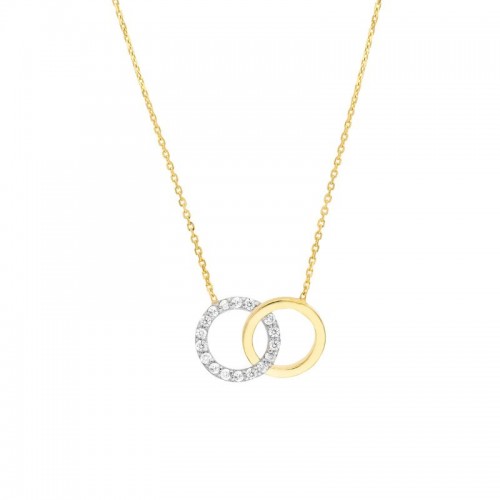 14k Diamond Intertwined Circle Necklace