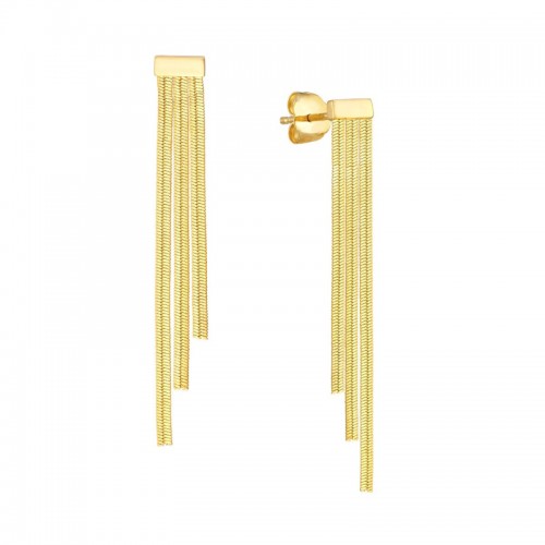 14k Assending Triple Snake Chain Earrings