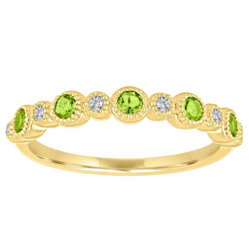 My Story 14k Diamond and Peridot Stackable Band