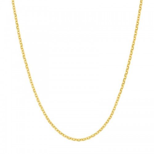 14K Yellow Gold Diamond Cut Open Cable Chain Necklace