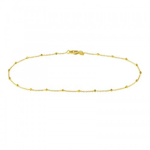 14k Saturn Bead Station Anklet