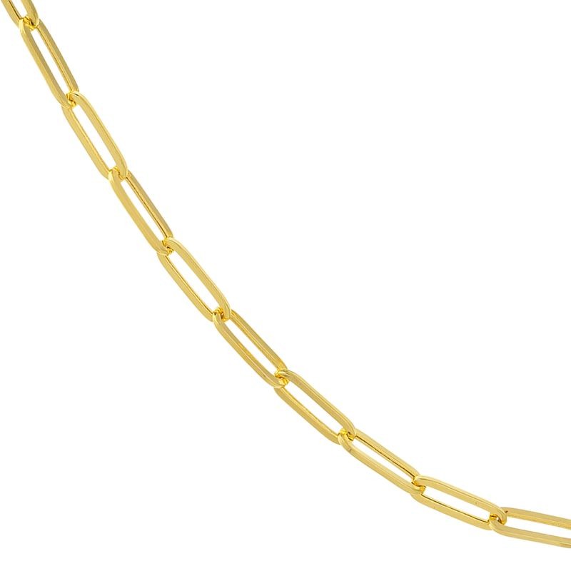 14K Yellow Gold Hollow Paper Clip Necklace