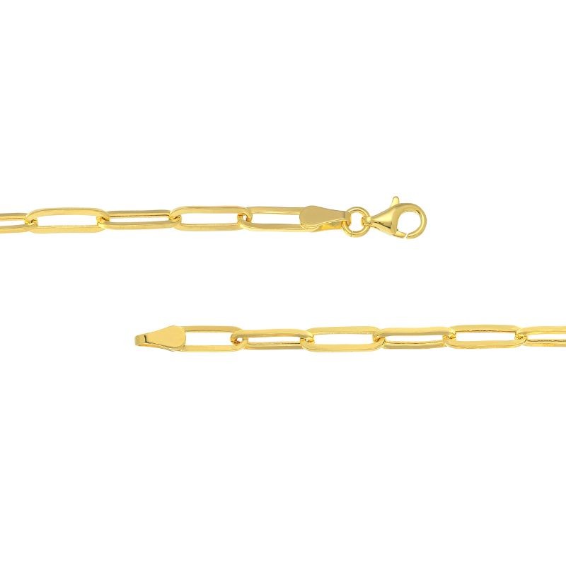 14K Yellow Gold Hollow Paper Clip Necklace
