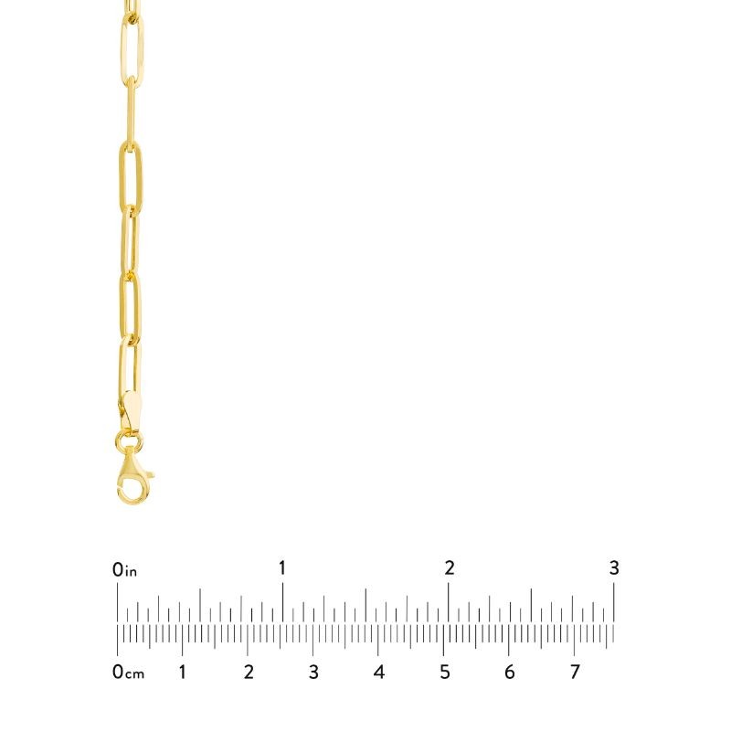 14K Yellow Gold Hollow Paper Clip Necklace