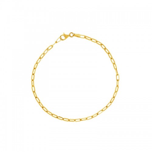 14K Yellow Gold Dainty Paperclip Chain Bracelet BY PD Collection