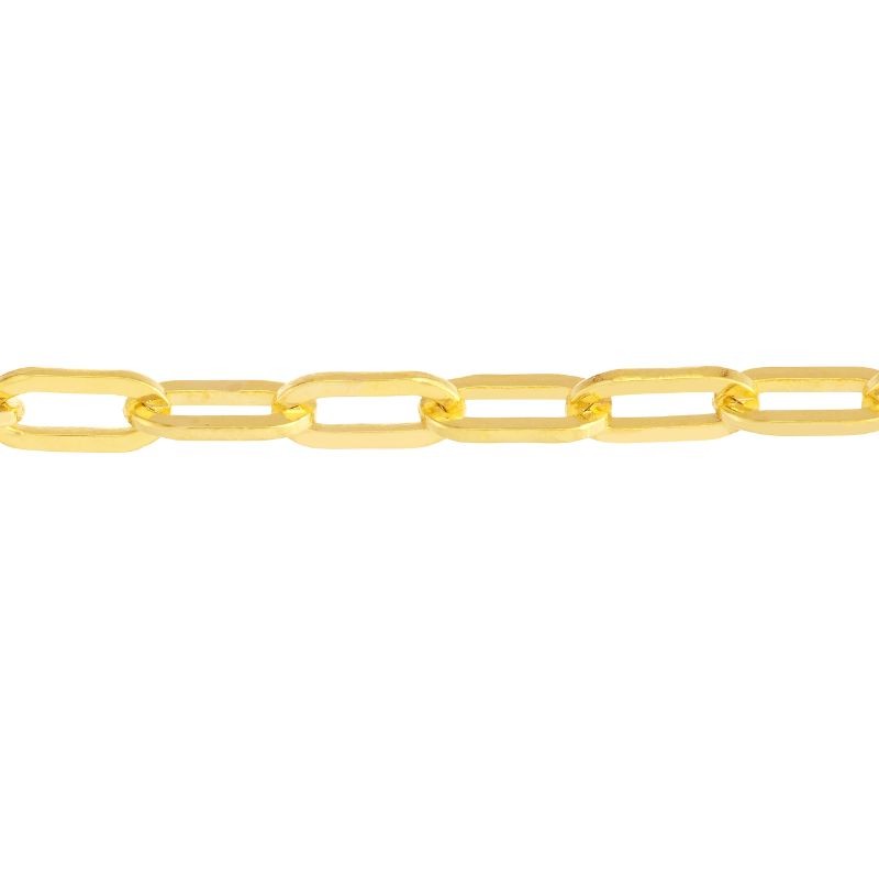 14K Yellow Gold Dainty Paperclip Chain Bracelet
