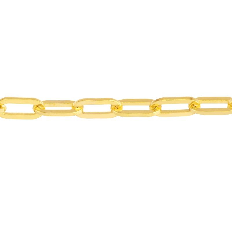 14K Yellow Gold Dainty Paperclip Chain Bracelet BY PD Collection