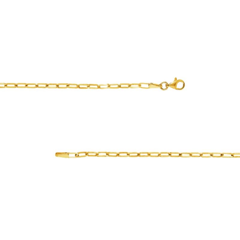 14K Yellow Gold Dainty Paperclip Chain Bracelet