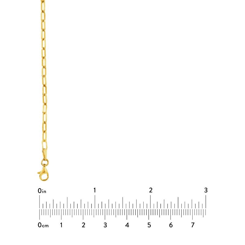 14K Yellow Gold Dainty Paperclip Chain Bracelet