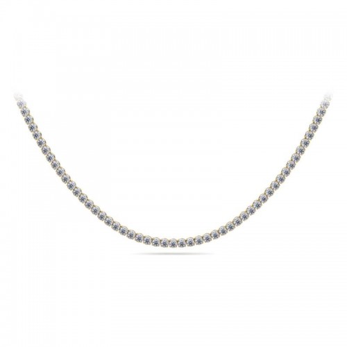 14K Yellow Gold Diamonds 2.8Mm Four Prong Diamond Necklace