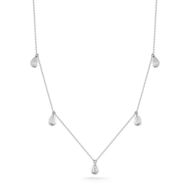 14k Diamond Pear Station Necklace By Dana Rebecca
