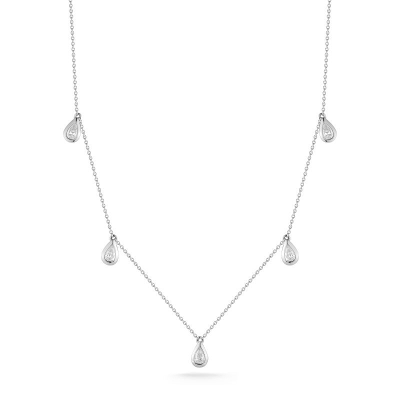 14k Diamond Pear Station Necklace By Dana Rebecca