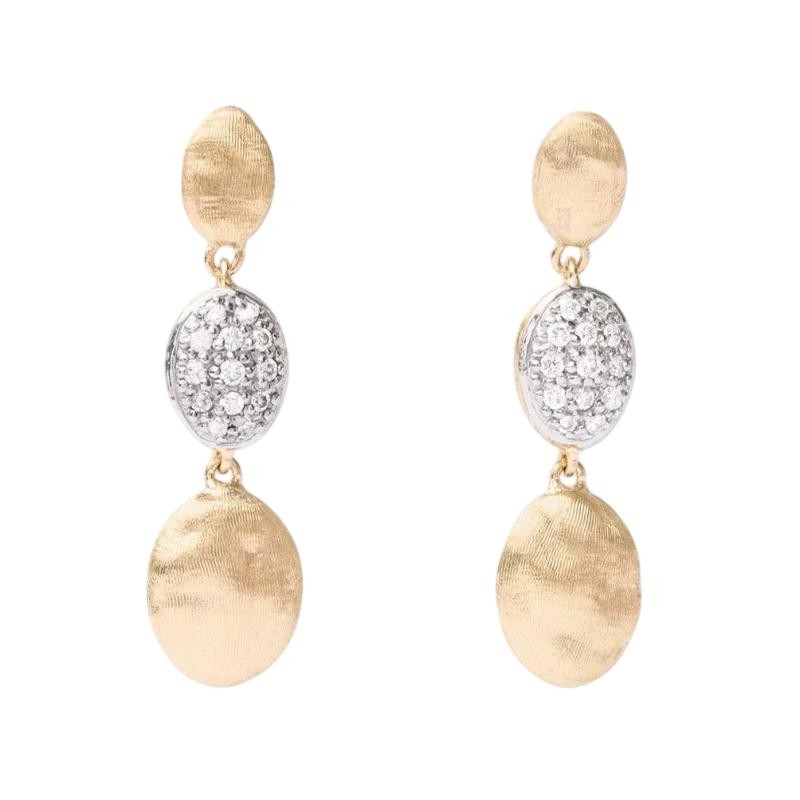 18K Yellow Gold Siviglia Diamond Triple Drop Earrings