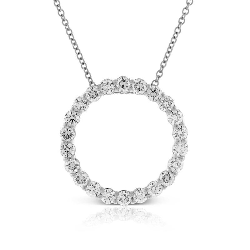 14k Diamond Circle Pendant