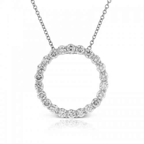 14k Diamond Circle Pendant