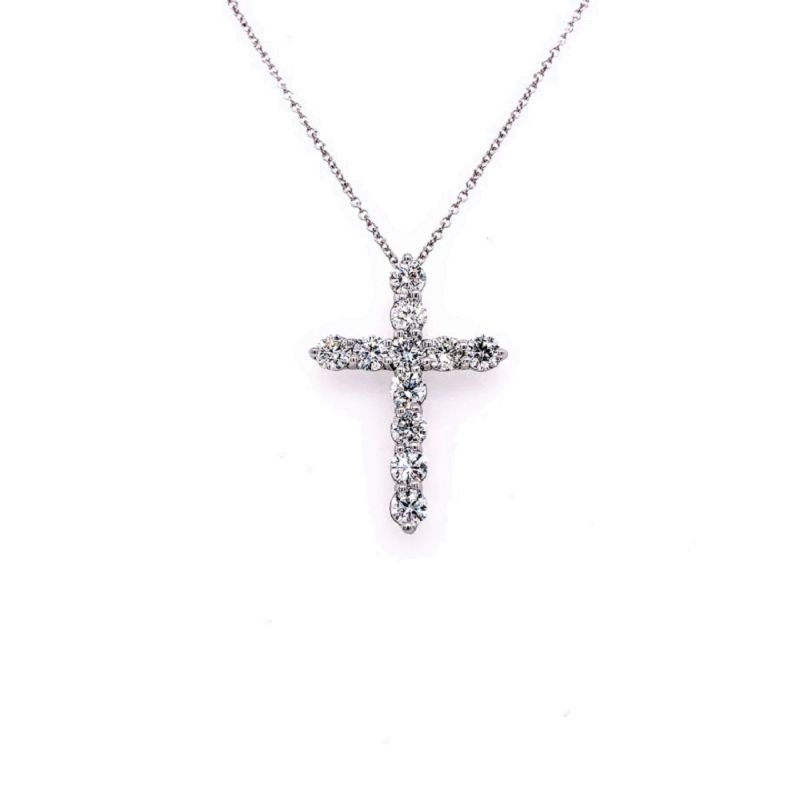 PD Collection 14k Diamond Cross Pendant Necklace